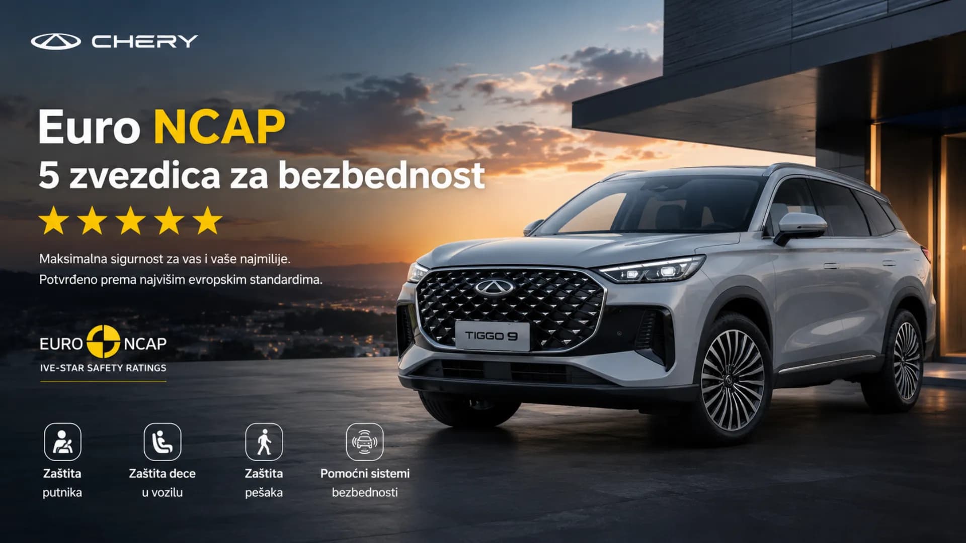 Chery vozila ispred salona u Šapcu
